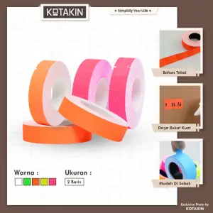 Kertas Label Warna 2 Baris